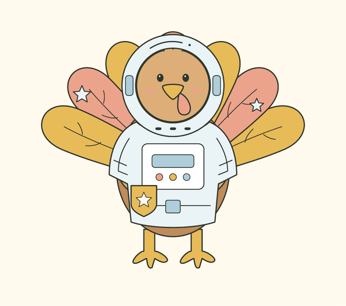 Actual assembled astronaut turkey disguise artwork