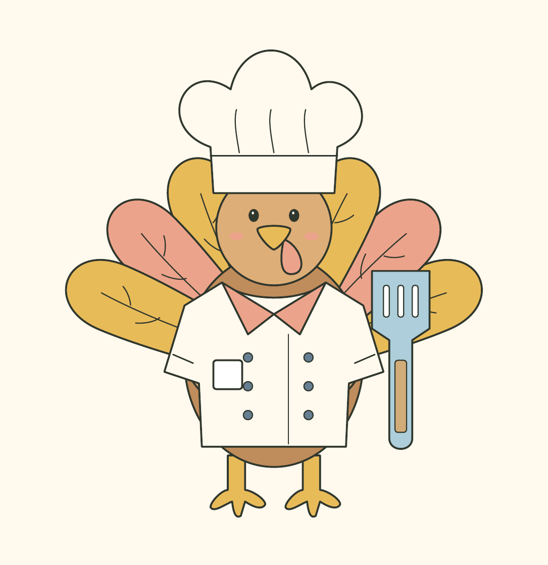 Actual assembled chef turkey disguise artwork